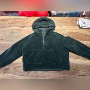 Lulu Lemon dark Forrest fleece cropped scuba hoodie M L